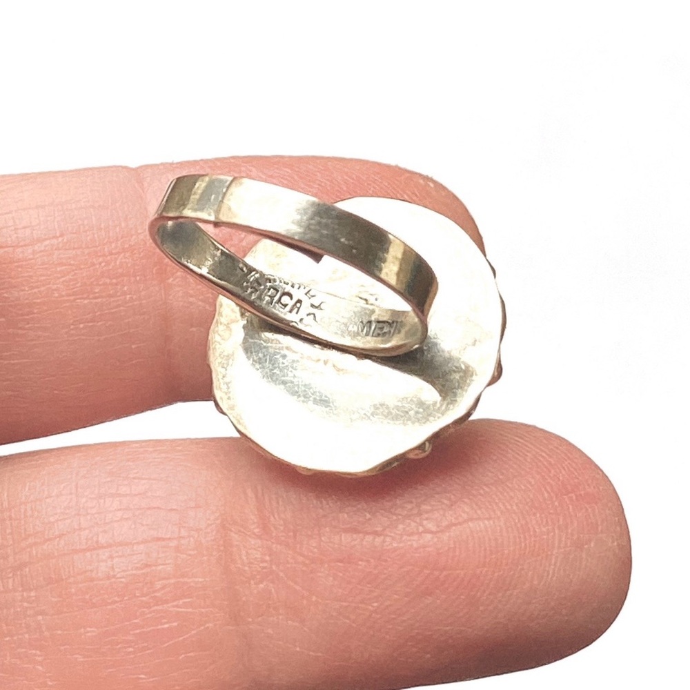 Vintage Taxco Sterling Silver Amethyst Poison Ring Adjustable - Picture 8 of 15